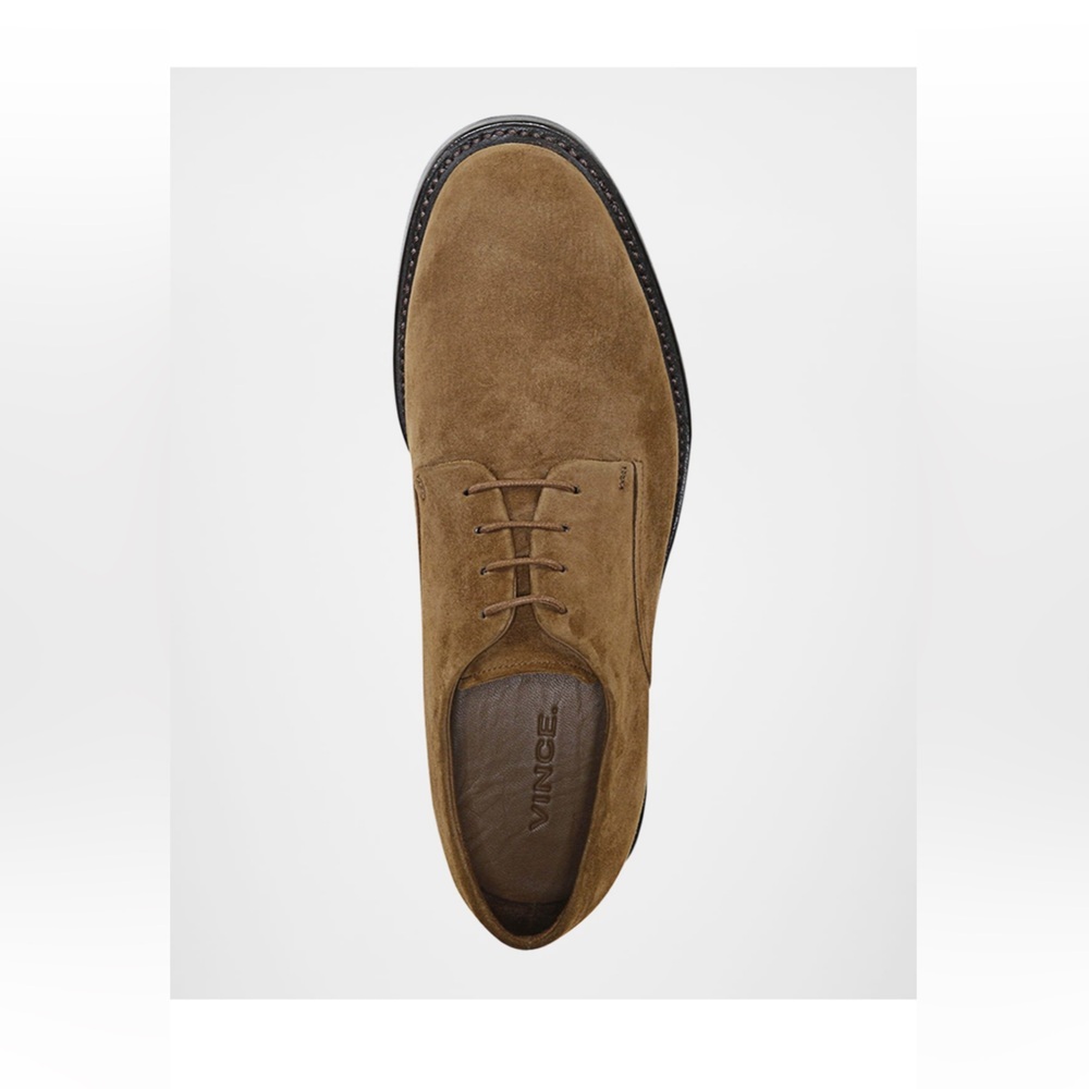VINCE Men’s Davies Plain Toe Derby Tan Suede Oxfords Suede Size 9.5 US NWOB